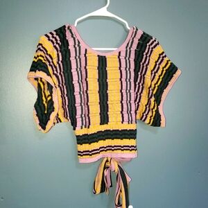 Blk/Ylw/Purp Crop Top S